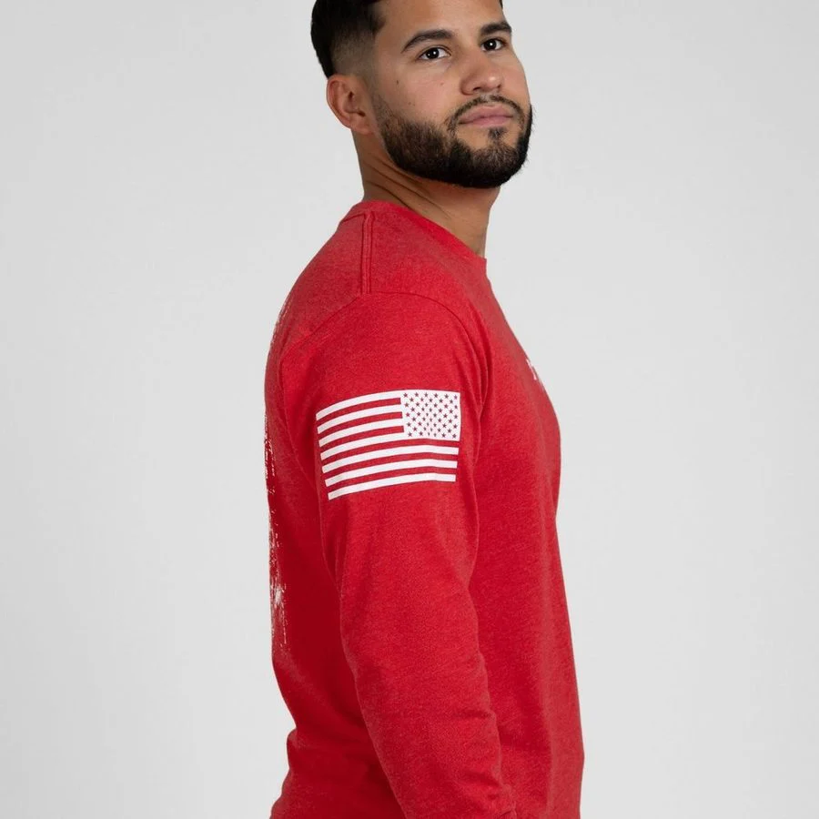 1776 Flag Long Sleeve - Red - Image 8