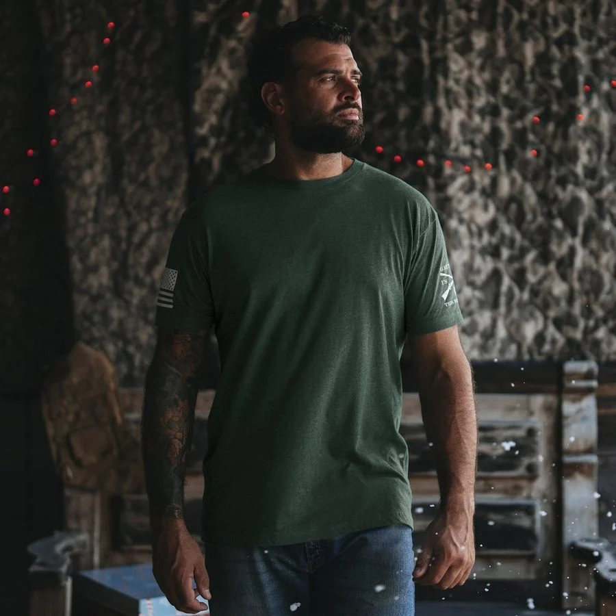 Basic T-Shirt - Heather Forest Green - Image 2