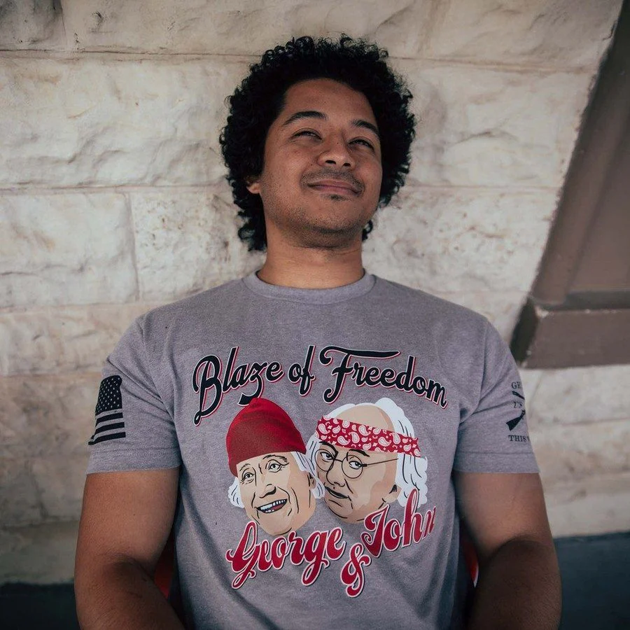 Blaze of Freedom T-Shirt - Dark Heather Gray - Image 2