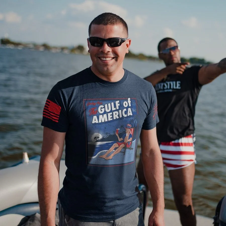 Greetings From The Gulf Of America T-Shirt - Midnight Navy - Image 2