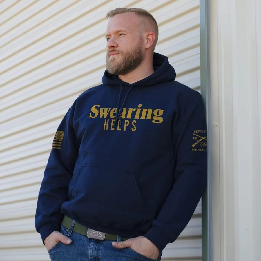 Swearing Helps Hoodie - Navy - Image 2