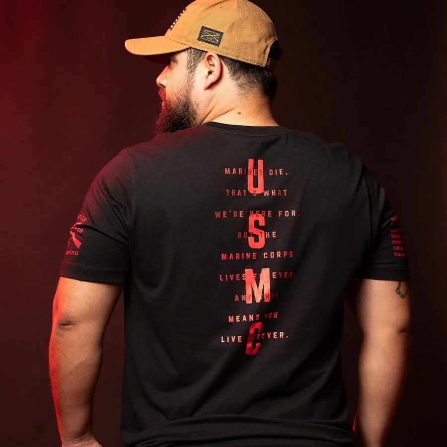 USMC - Lives Forever T-Shirt - Black - Image 2