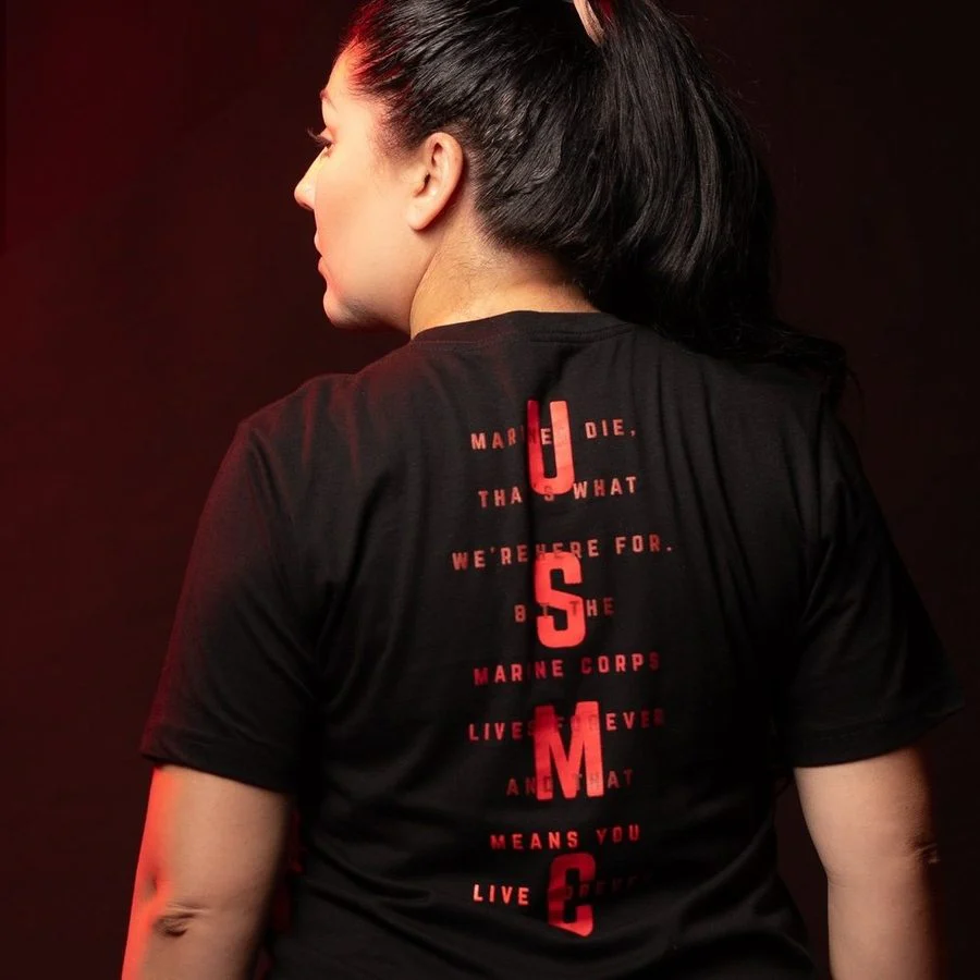 USMC - Women's Lives Forever Boyfriend Fit T-Shirt - Black - Image 2