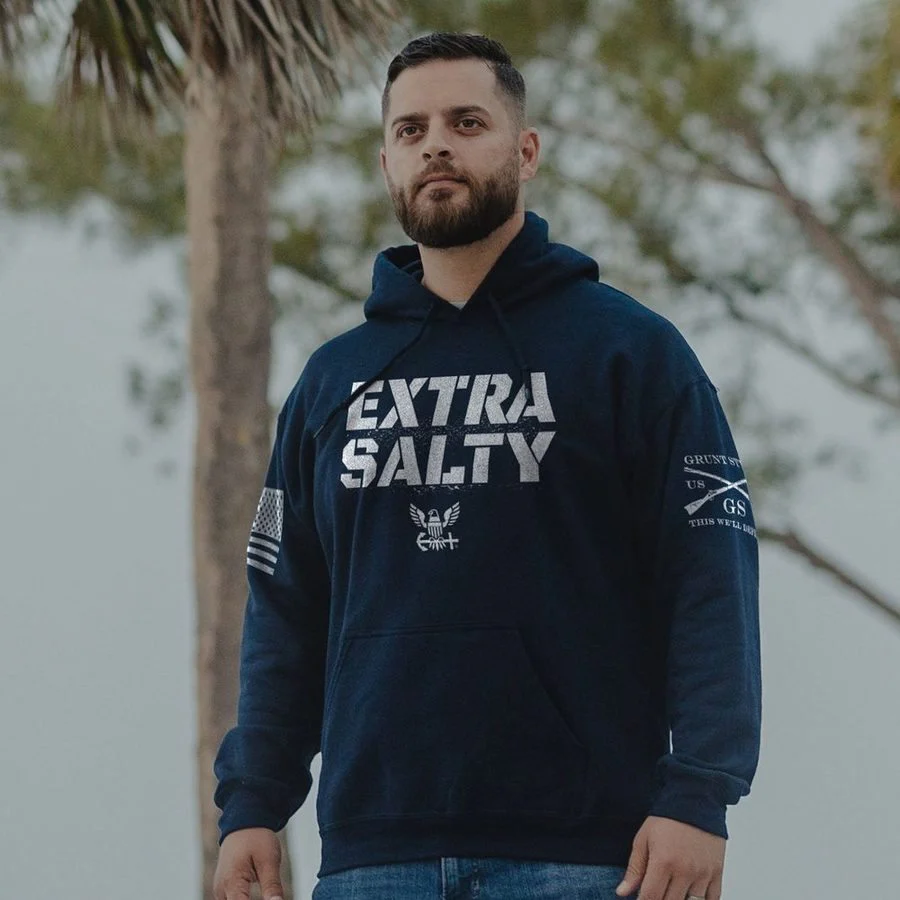 USN - Extra Salty Hoodie - Navy - Image 2