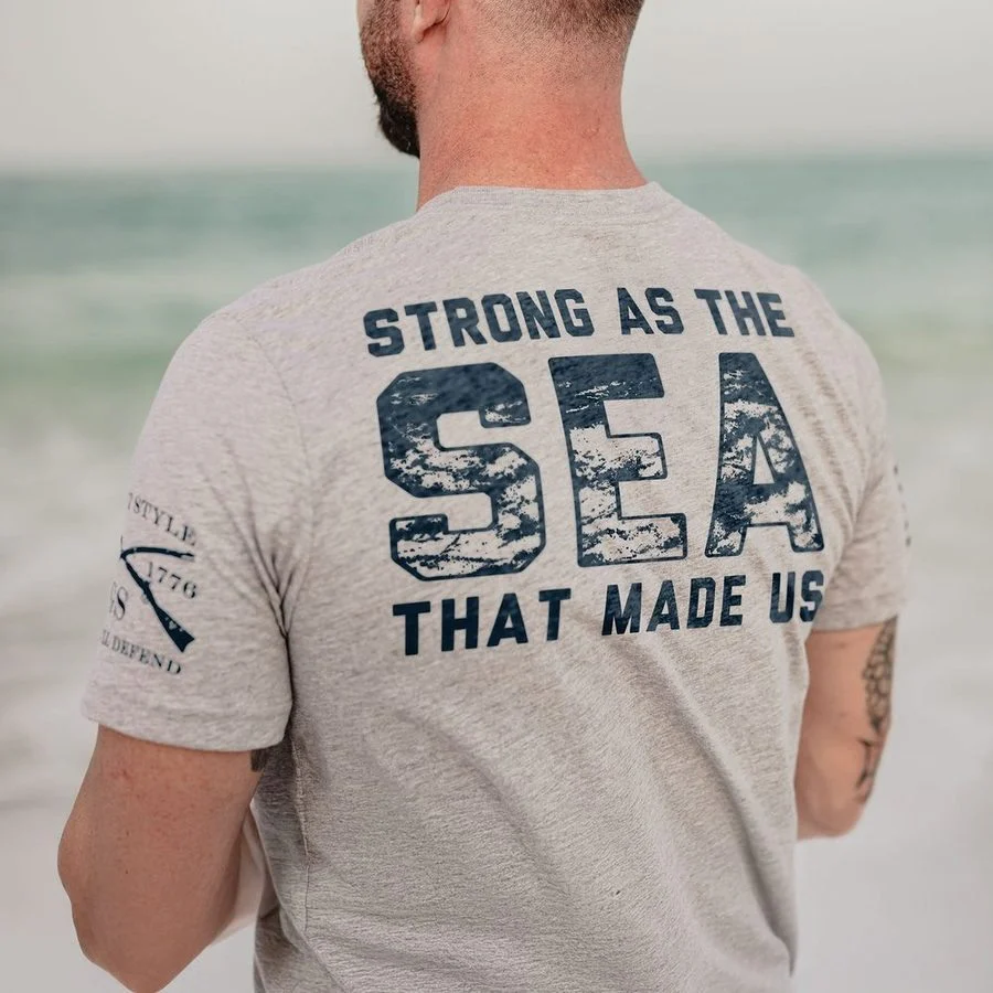 USN - Forged By The Sea - Athletic Heather - Image 2