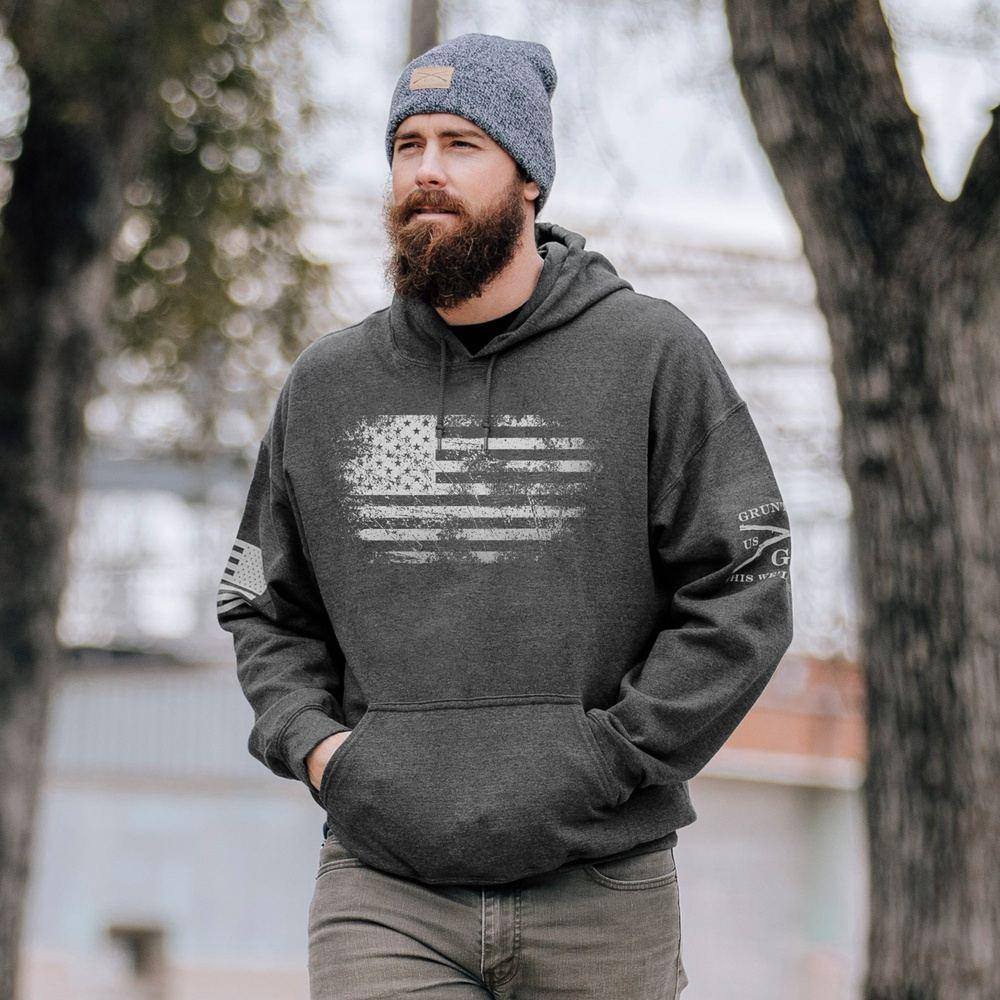 Vintage American Hoodie - Dark Heather - Image 2