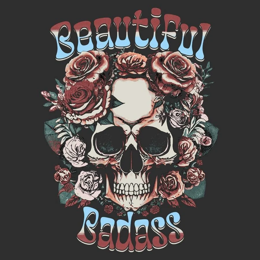 Women's Beautiful Badass Floral Hoodie - Black - Image 2