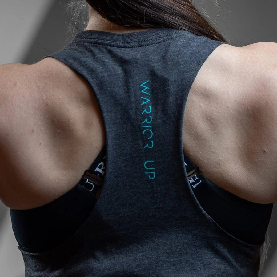 Women's No Limits Racerback Cropped Tank - Dark Heather Gray - Image 4