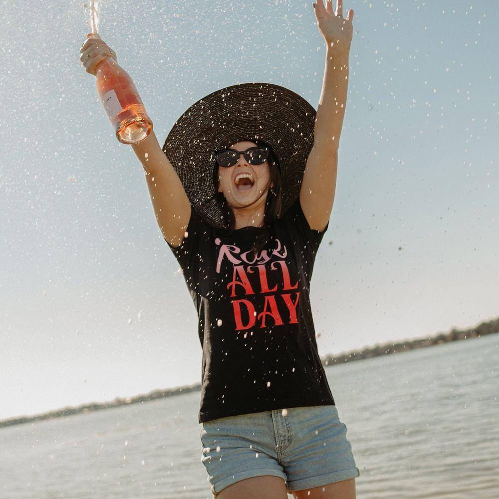 Women's Rosé All Day Slim Fit T-Shirt - Black - Image 4