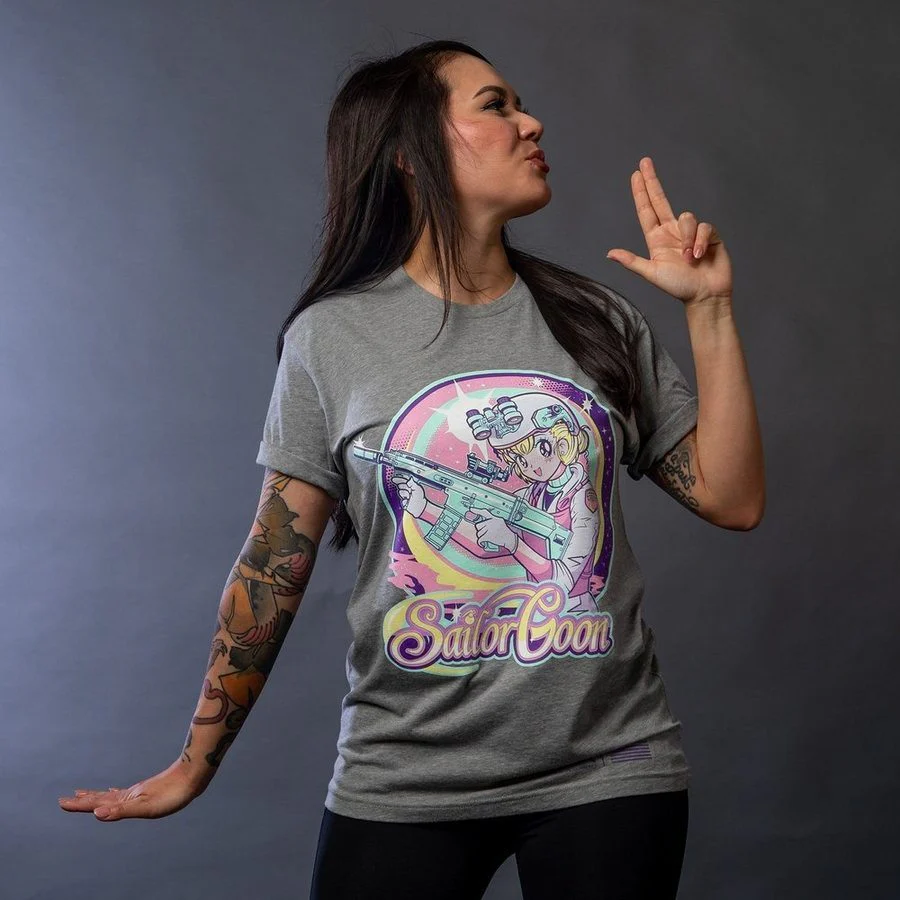 Women's Sailor Goon Boyfriend Fit T-Shirt - Dark Heather Gray - Image 2